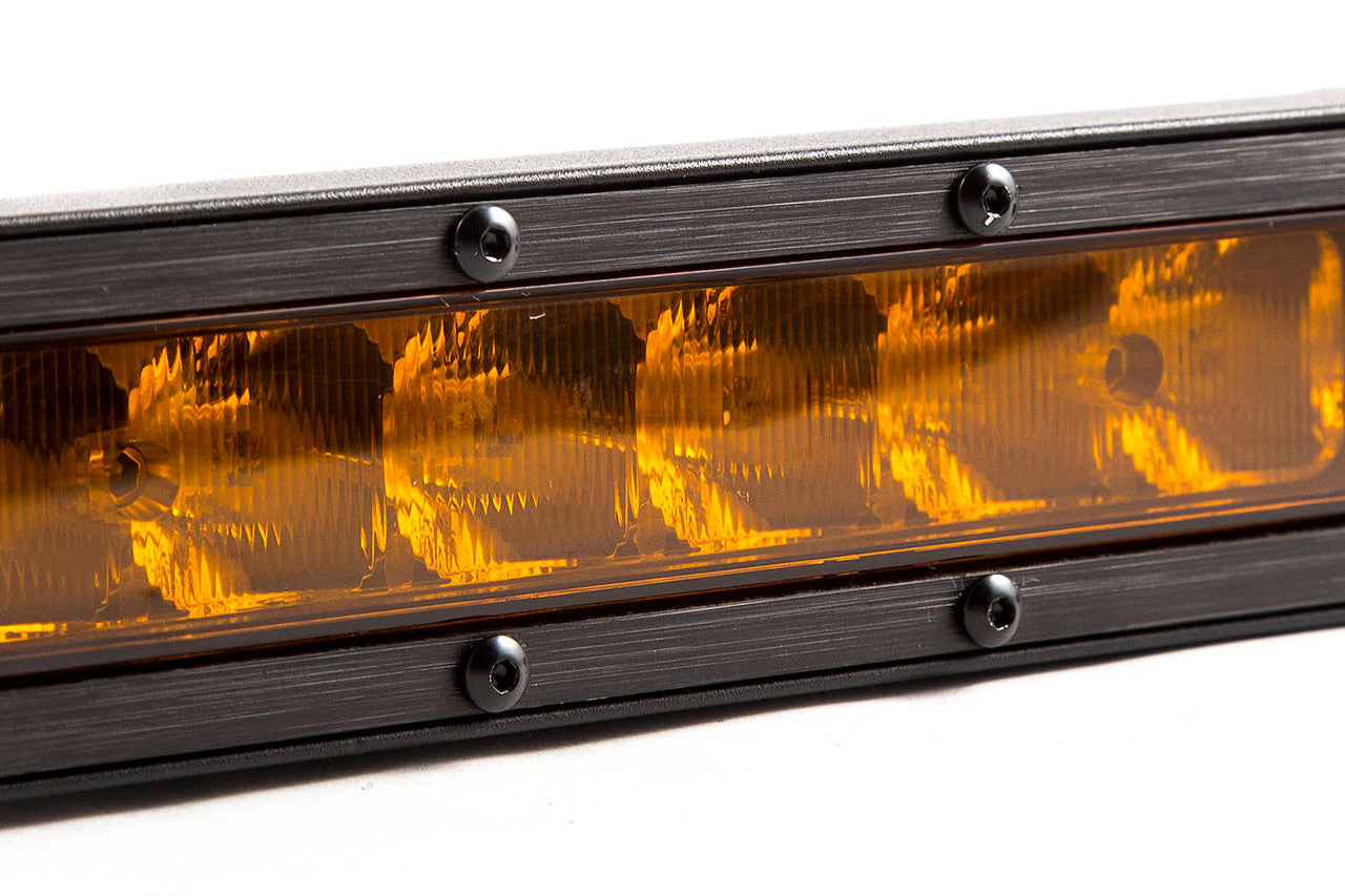 Diode Dynamics 12 Inch LED Light Bar Single Row Straight Amber Flood Each Stage Series