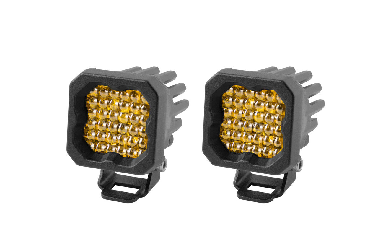 Diode Dynamics Stage Series C1 LED Pod Sport Yellow Flood Standard ABL Pair