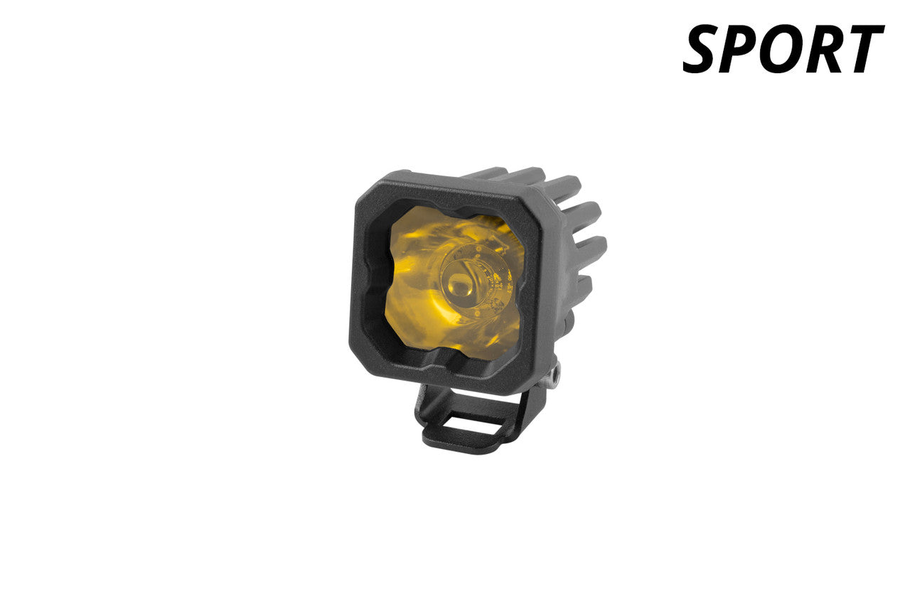 Diode Dynamics Stage Series C1 LED Pod Sport Yellow Flood Standard ABL Each