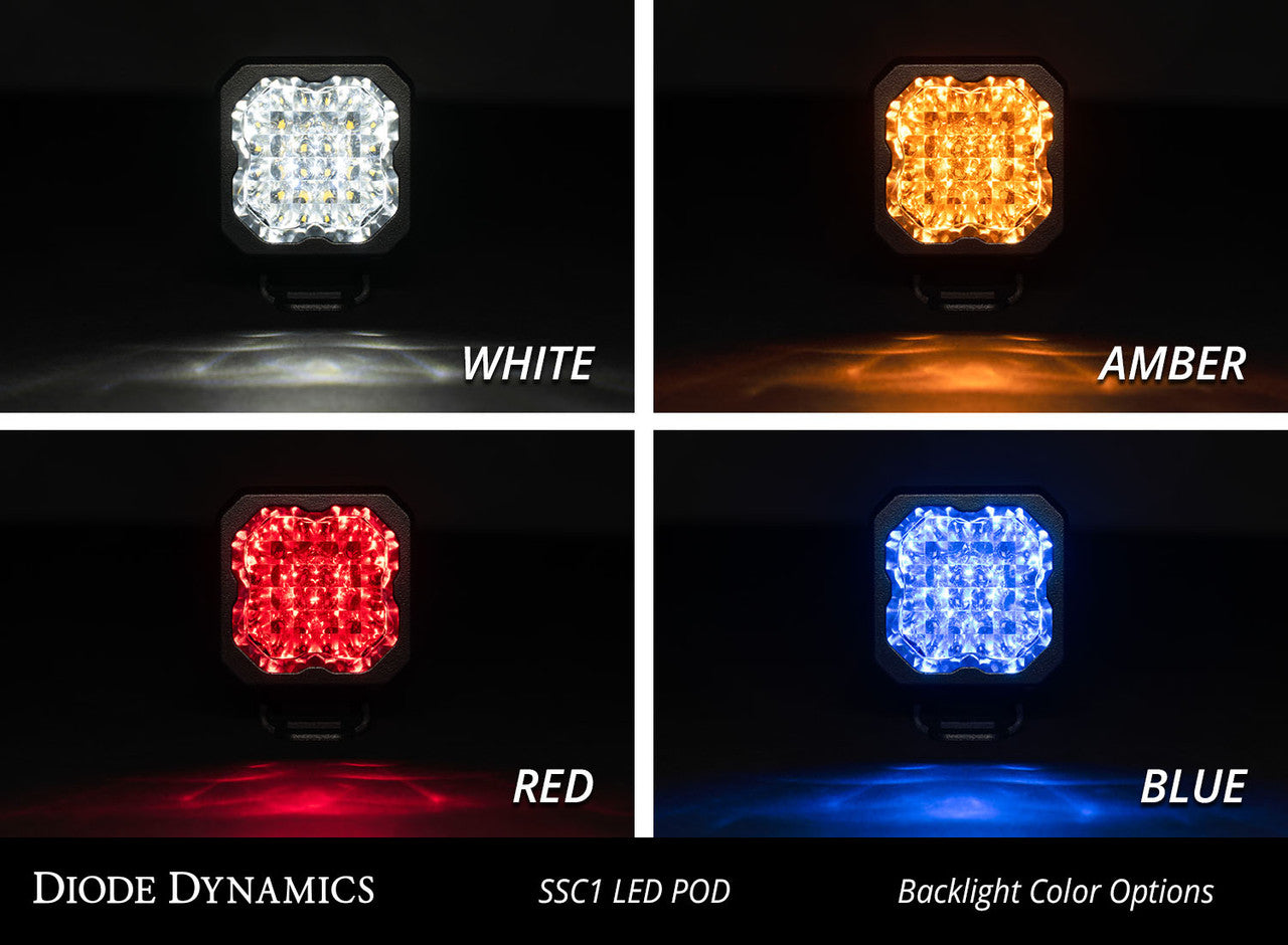 Diode Dynamics Stage Series C1 LED Pod Pro White Flood Standard RBL Pair