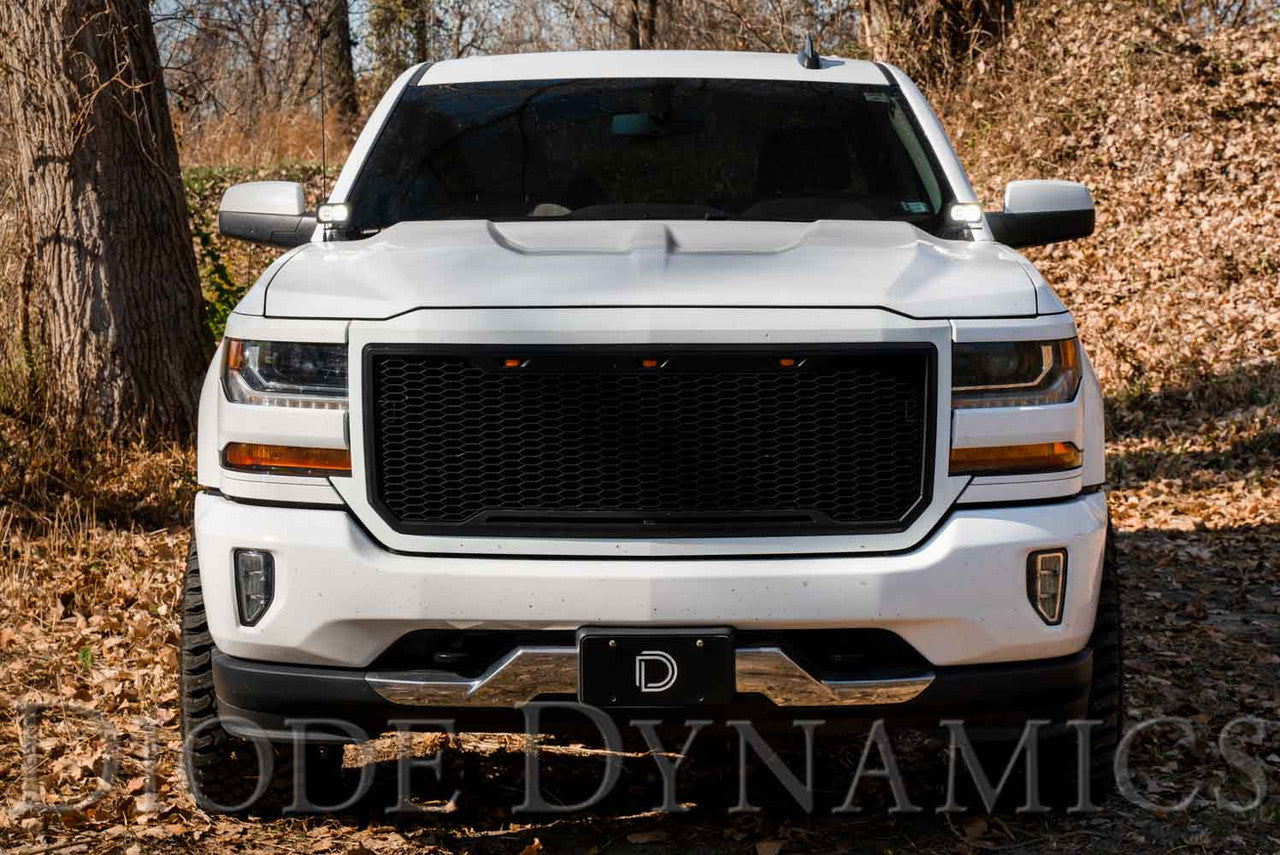 Diode Dynamics SSC2 LED Ditch Light Kit for 2014-2019 Chevrolet Silverado 1500 Pro White Combo