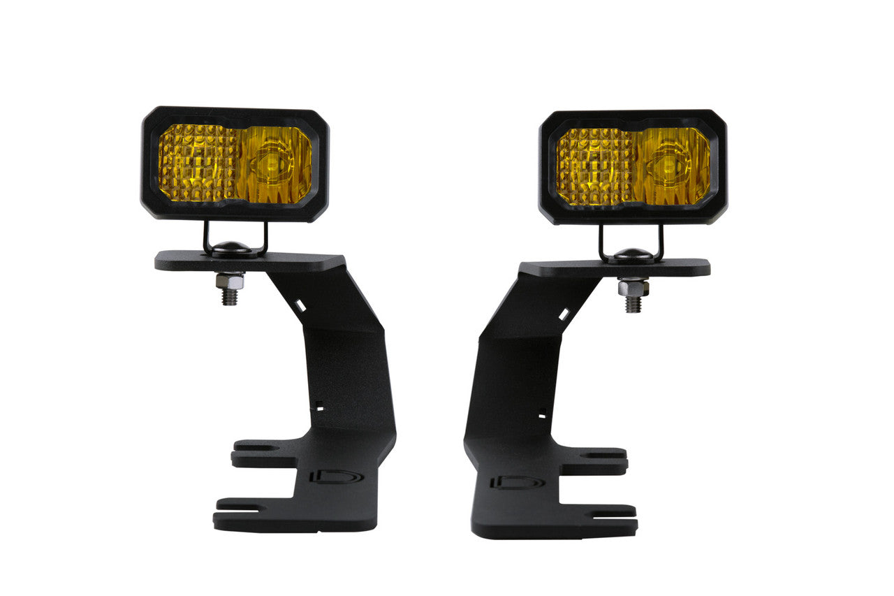 Diode Dynamics SSC2 LED Ditch Light Kit for 2014-2019 Chevrolet Silverado 1500 Pro Yellow Combo
