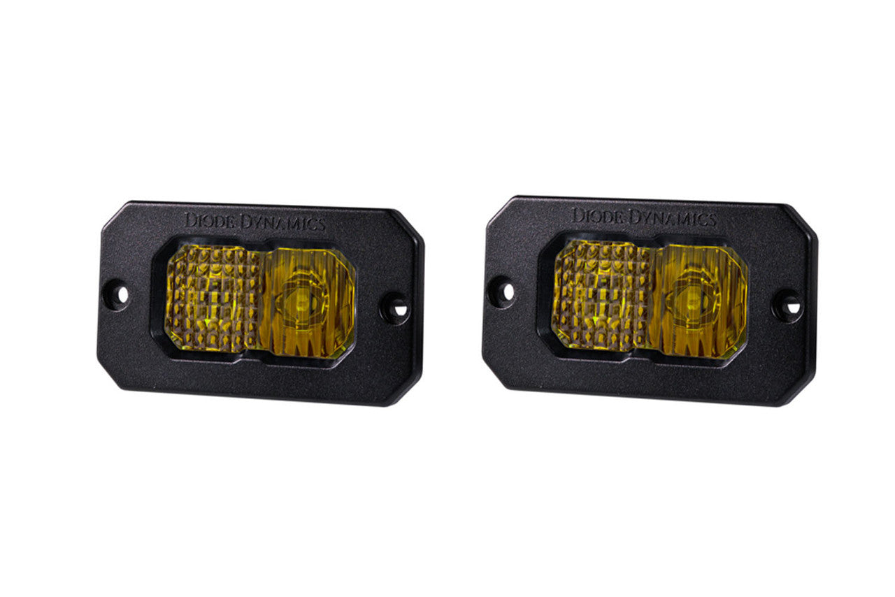 Diode Dynamics Stage Series 2in LED Pod Sport Yellow Combo Flush ABL Pair