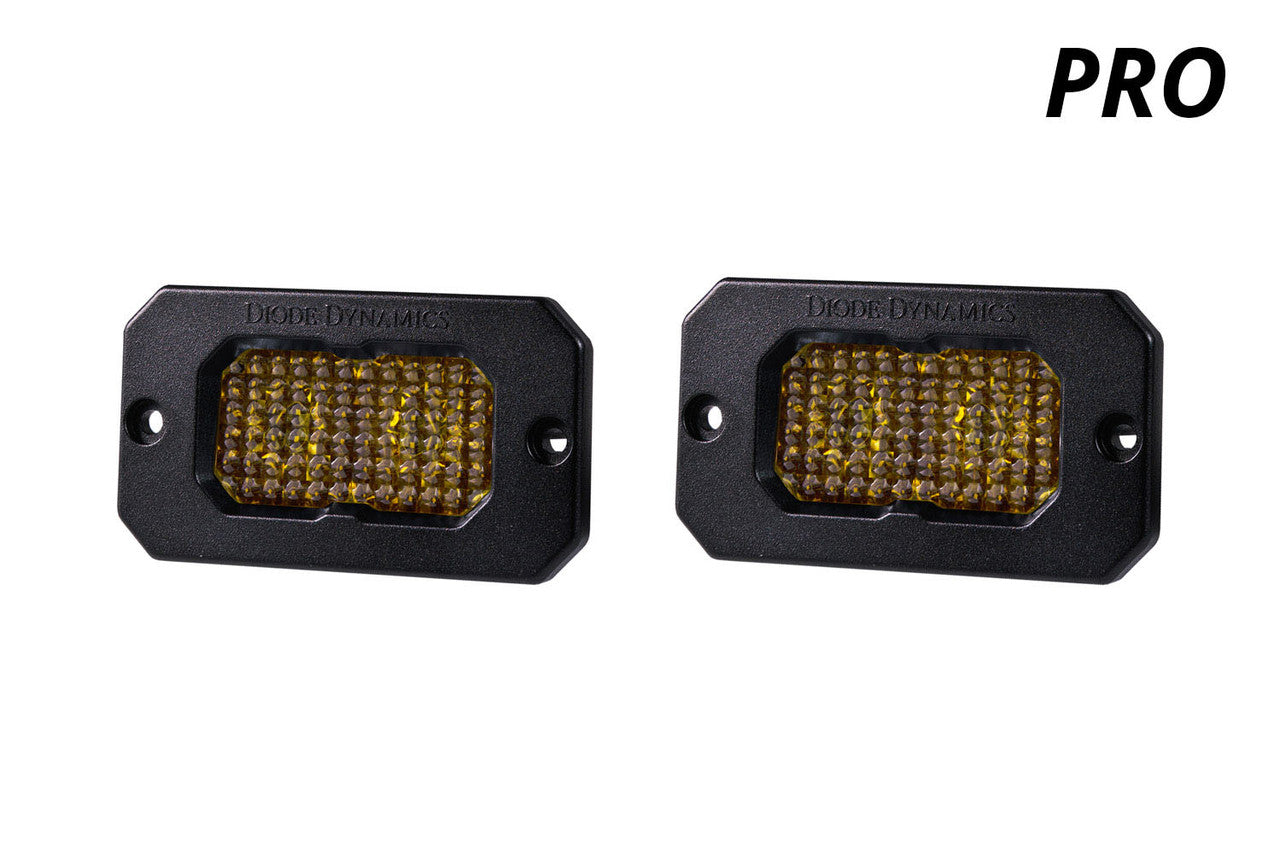 Diode Dynamics Stage Series 2in LED Pod Pro Yellow Combo Flush ABL Pair