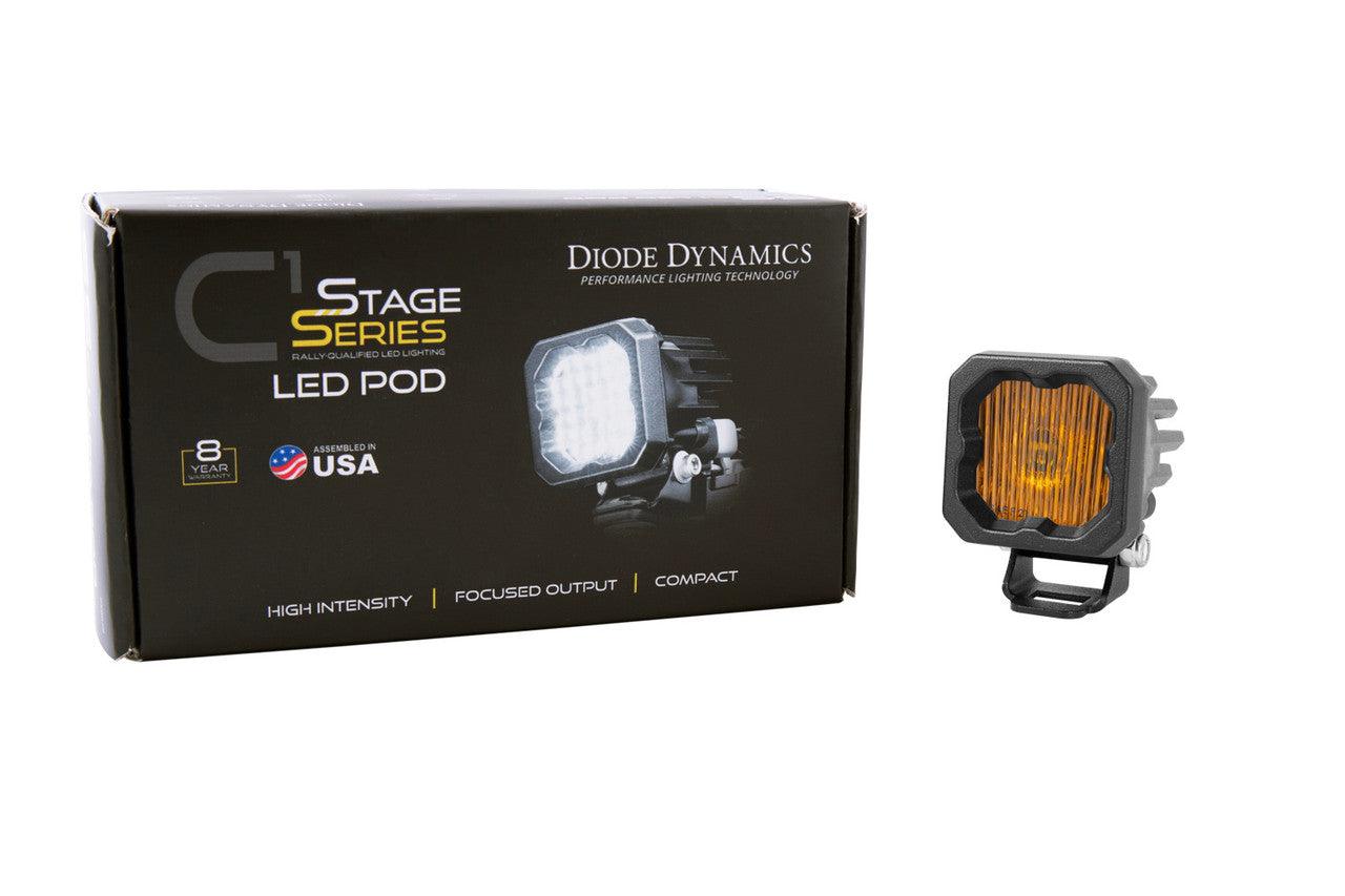 Diode Dynamics Stage Series C1 LED Pod Yellow SAE-DOT Fog Standard ABL Each - Apollo Optics