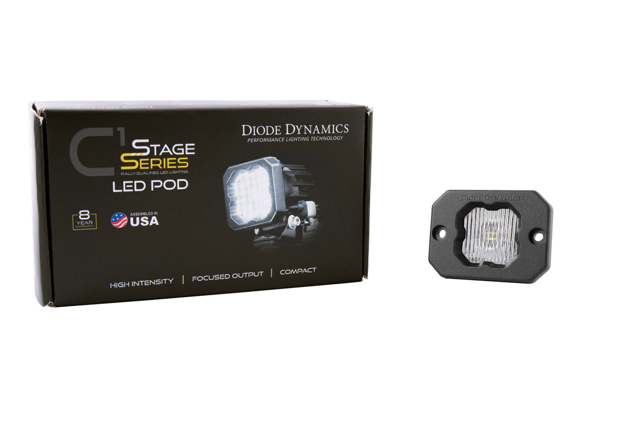 Diode Dynamics Stage Series C1 LED Pod White SAE-DOT Fog Flush ABL Each