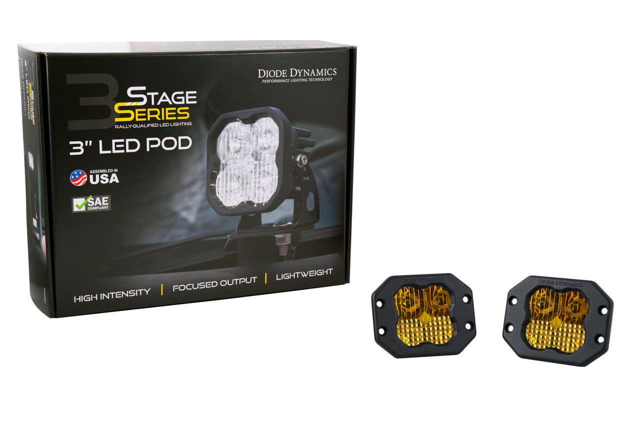 Diode Dynamics SS3 Sport ABL Yellow Combo Flush Pair