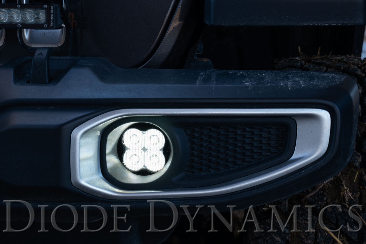 Diode Dynamics SS3 LED Fog Light Kit for 2020-2021 Jeep Gladiator White SAE-DOT Fog Sport w- Backlight Type MR Bracket Kit
