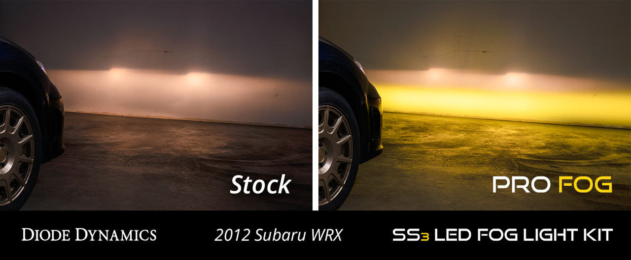 Diode Dynamics SS3 LED Fog Light Kit for 2011-2014 Subaru WRX-STIWhite SAE-DOT Fog Sport w- Backlight
