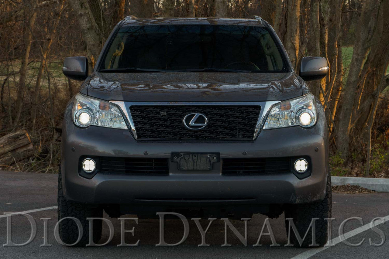 Diode Dynamics SS3 LED Fog Light Kit for 2010-2013 Lexus GX460, Yellow SAE-DOT Fog Pro with Backlight