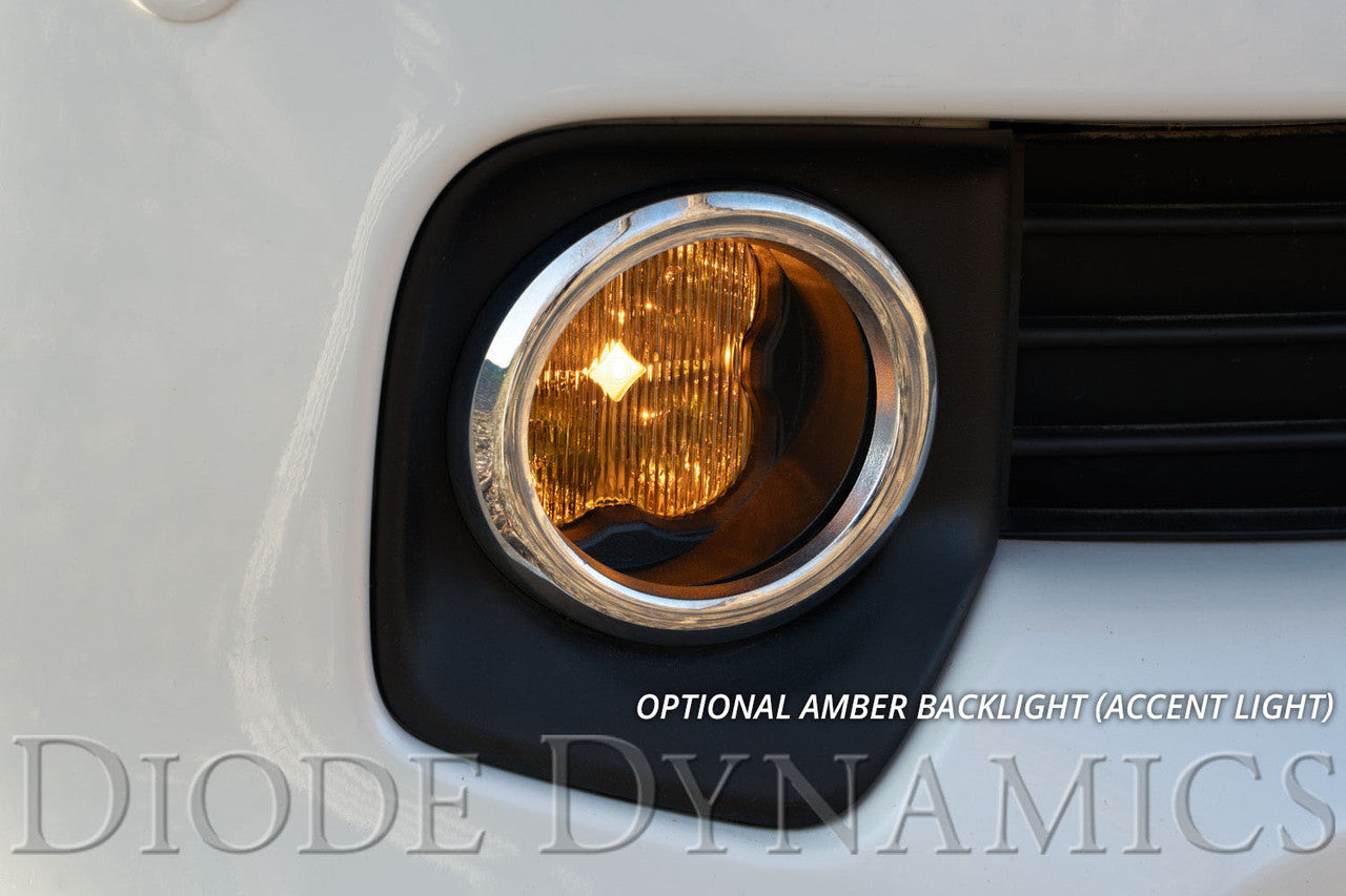 Diode Dynamics SS3 LED Fog Light Kit for 2018-2020 Toyota Sienna, Yellow SAE-DOT Fog Pro with Backlight