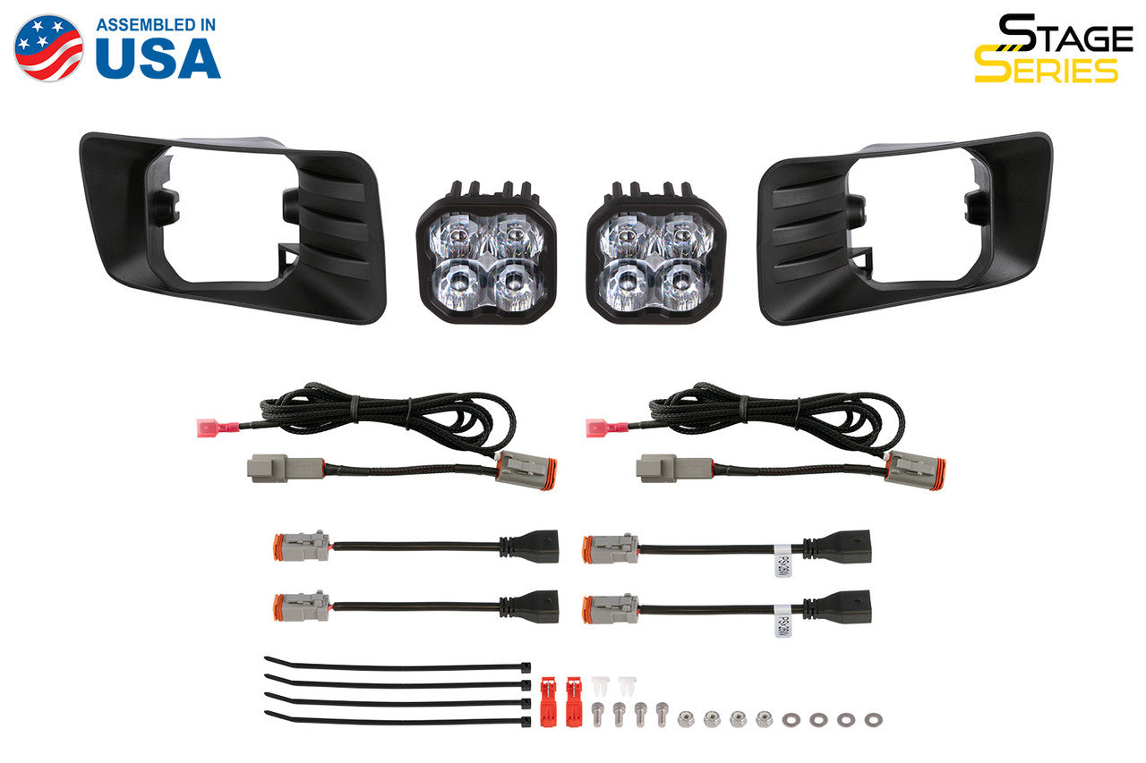 Diode Dynamics SS3 LED Fog Light Kit for 2015-2020 GMC Yukon, White SAE-DOT Fog Sport with Backlight