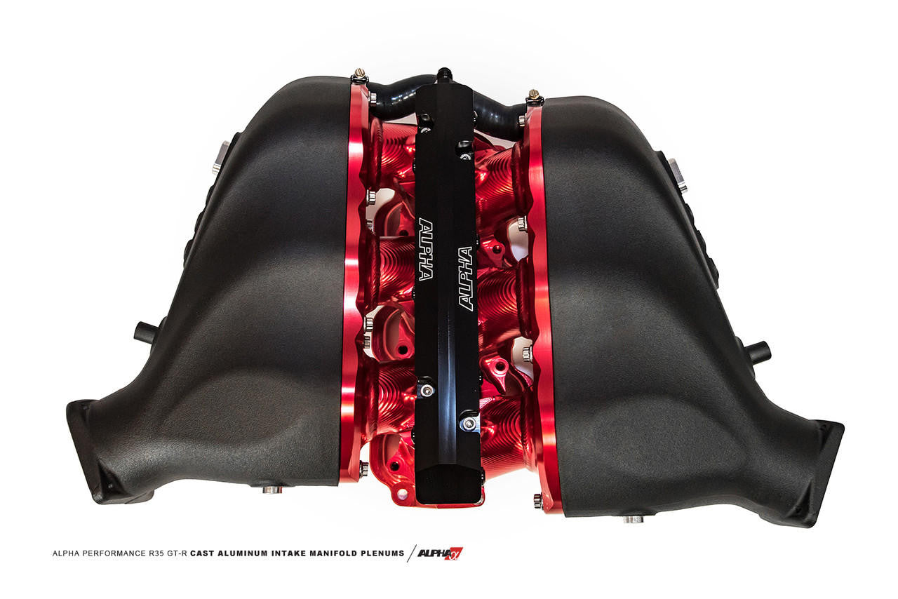 AMS Performance R35 Intake Manifold with Cast Plenums - Triple Fuel Rail (18 injectors), Red ALP.07.08.0101-94 