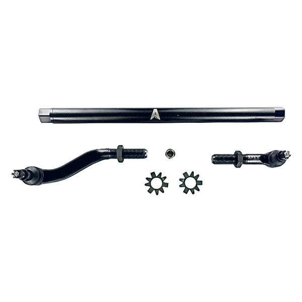 Apex Chassis JK 2.5 Ton Extreme Duty Yes Flip Drag Link Assembly in Steel Fits 07-18 Jeep Wrangler JK Fits a axles with a lift of 3.5 inches or more Requires drilling the knuckle includes the taper sleeve KIT133 