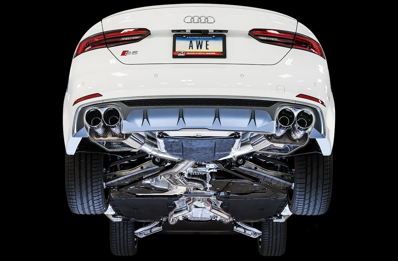 AWE Tuning AWE SwitchPath Exhaust for Audi B9 S5 Coupe - Chrome Silver 90mm Tips 3025-42036 
