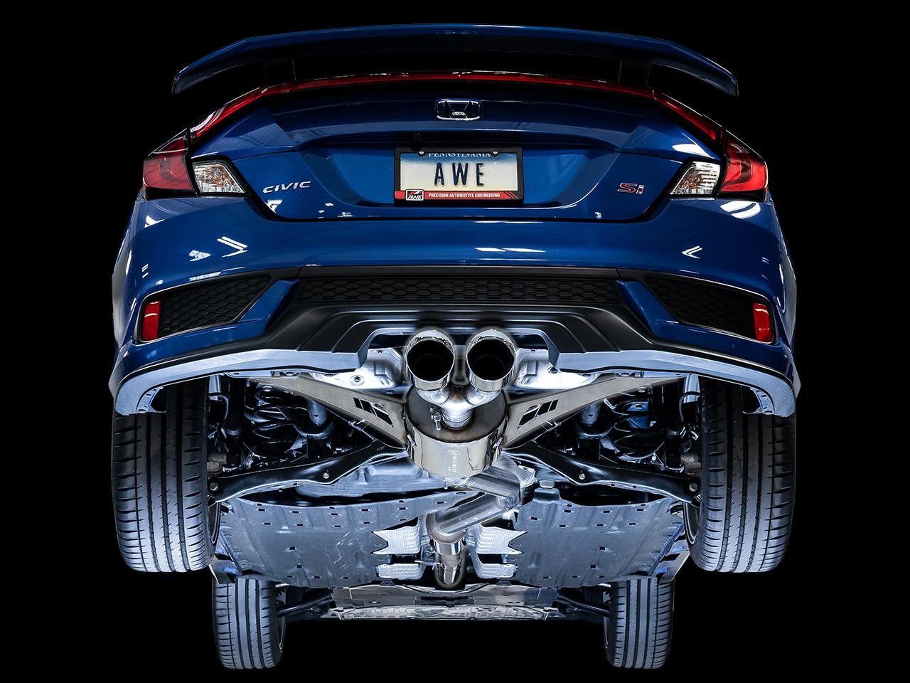 AWE Tuning AWE Touring Edition Exhaust for 10th Gen Civic Si Coupe / Sedan (includes Front Pipe) - Dual Chrome Silver Tips 3015-32108 