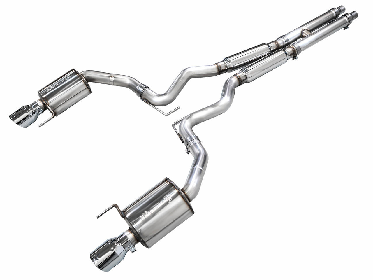 AWE Tuning AWE Touring Edition Exhaust for S650 Mustang GT Fastback - Dual Chrome Silver Tips 3015-32650 