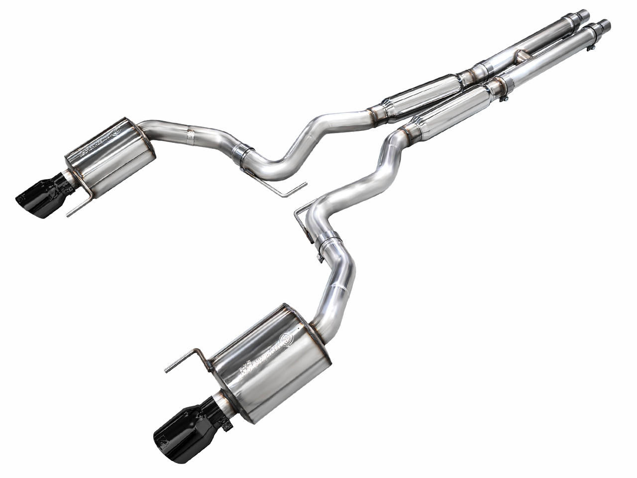 AWE Tuning AWE Touring Edition Exhaust for S650 Mustang GT Fastback - Dual Diamond Black Tips 3015-33650 