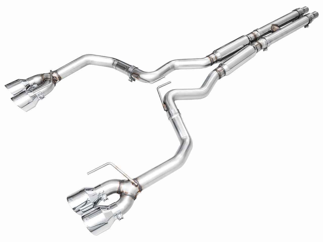 AWE Tuning AWE Track Edition Exhaust for S650 Mustang Dark Horse - Quad Chrome Silver Tips 3020-42375 