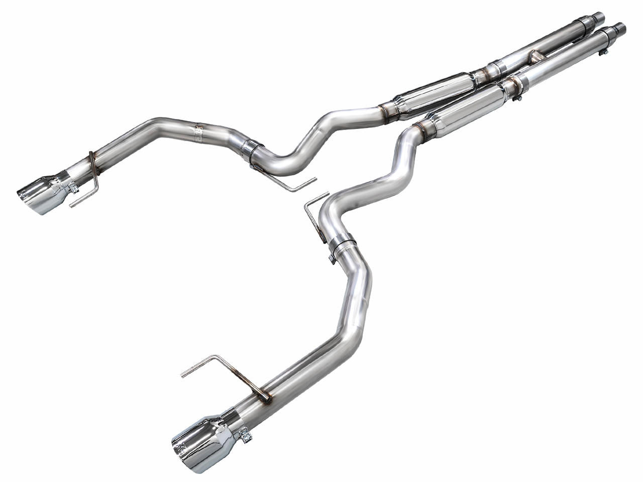 AWE Tuning AWE Track Edition Exhaust for S650 Mustang GT Fastback - Dual Chrome Silver Tips 3020-32650 