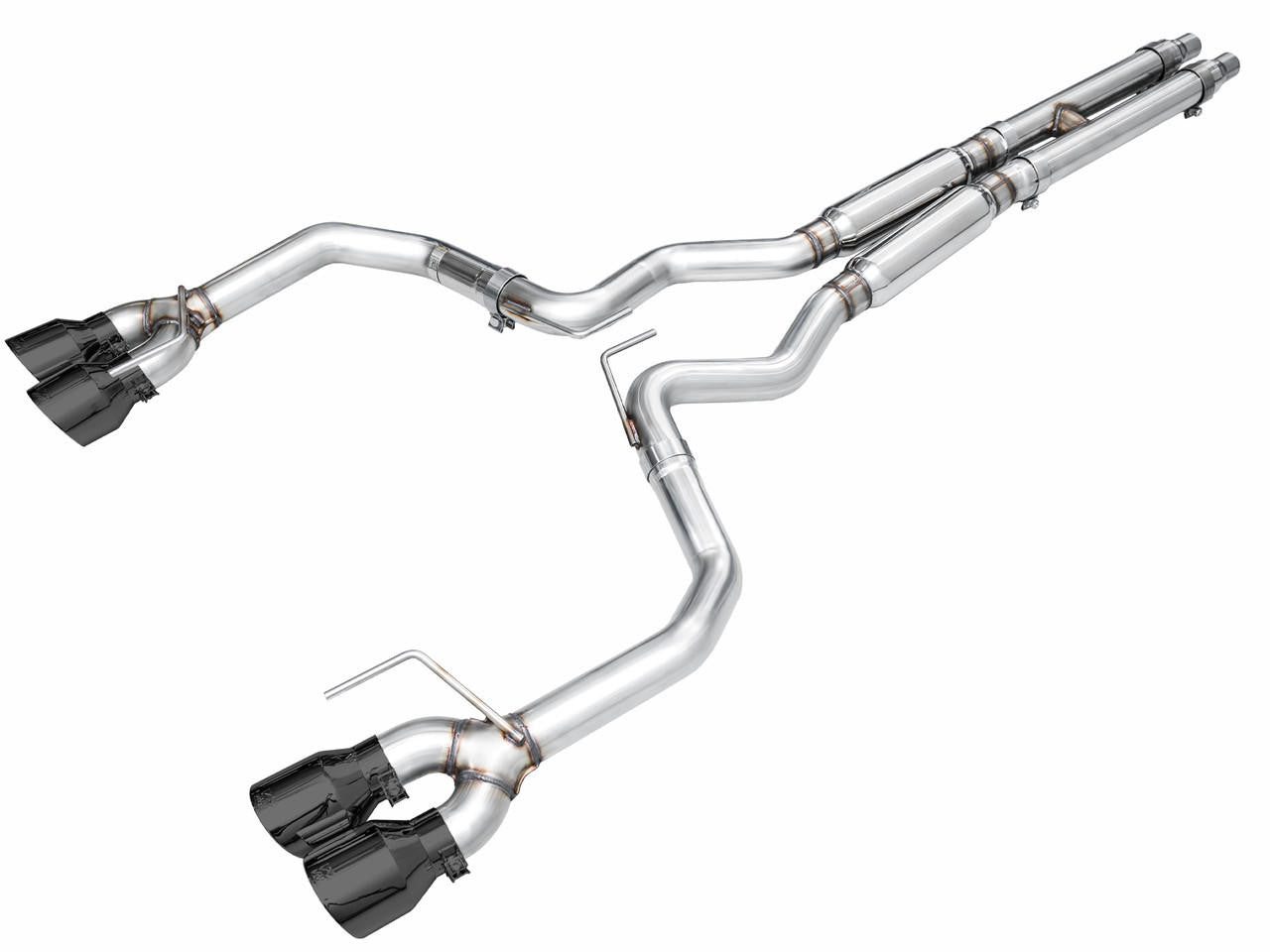 AWE Tuning AWE Track Edition Exhaust for S650 Mustang GT Fastback - Quad Diamond Black Tips 3020-43650 