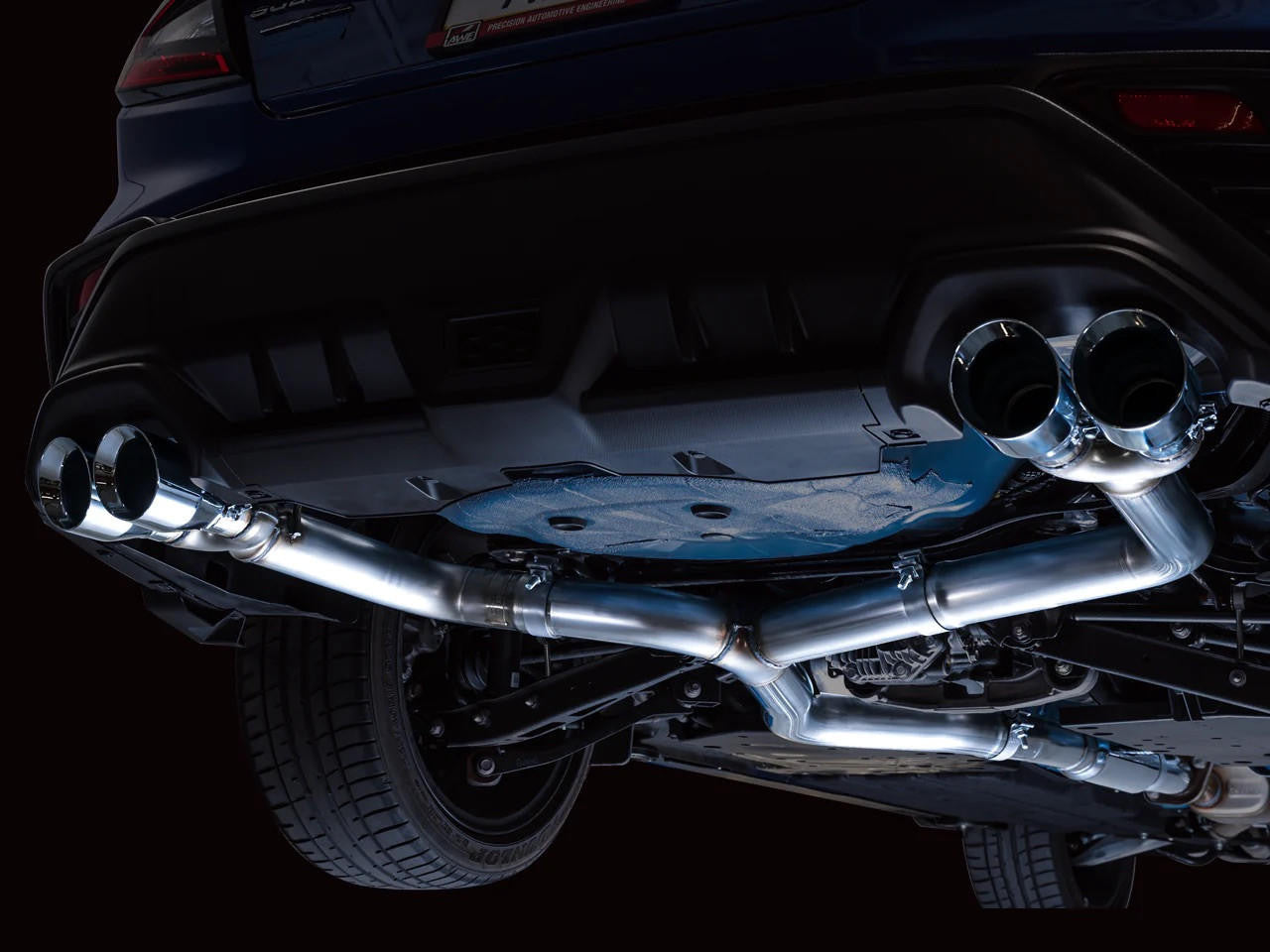 AWE Tuning AWE Track Edition Exhaust for VB Subaru WRX - Chrome Silver Tips 