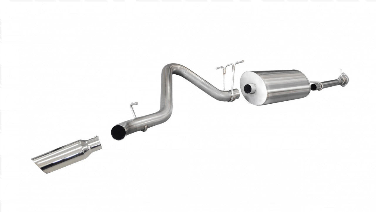 Corsa Performance 3.0 Inch Cat-Back Sport Single Side Exit Exhaust 4.0 Inch Slash Cut Polished Tip 11-14 Silverado/Sierra 2500 Extended Cab/Long Bed 6.0L V8 158.2 Inch WB Stainless Steel dB by Corsa Performance 24796 