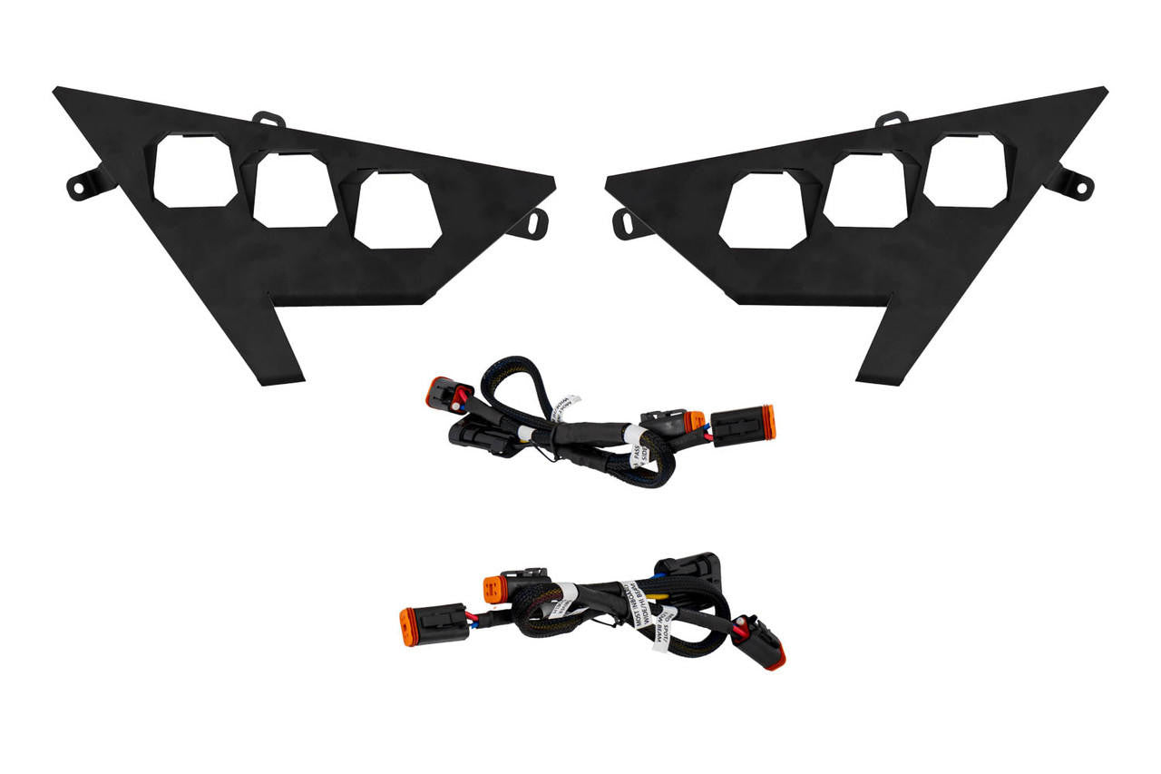 Diode Dynamics 2020+ Polaris RZR Headlight Wiring Harnesses and Brackets Only (Pair) DD7672P 