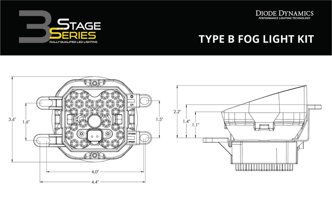 Diode Dynamics SS3 LED Fog Light Kit for 2006-2008 Toyota Solara Yellow SAE/DOT Fog Sport Diode Dynamics DD6187-ss3fog-3514 