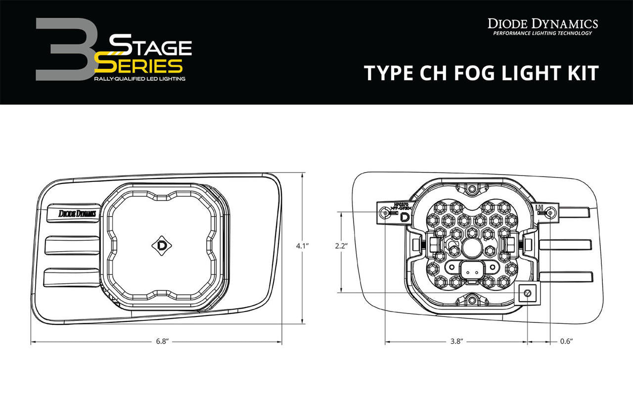 Diode Dynamics SS3 LED Fog Light Kit for 2007-2014 Chevrolet Suburban Z71, White SAE/DOT Fog Max Diode Dynamics DD7299-ss3fog-0699 