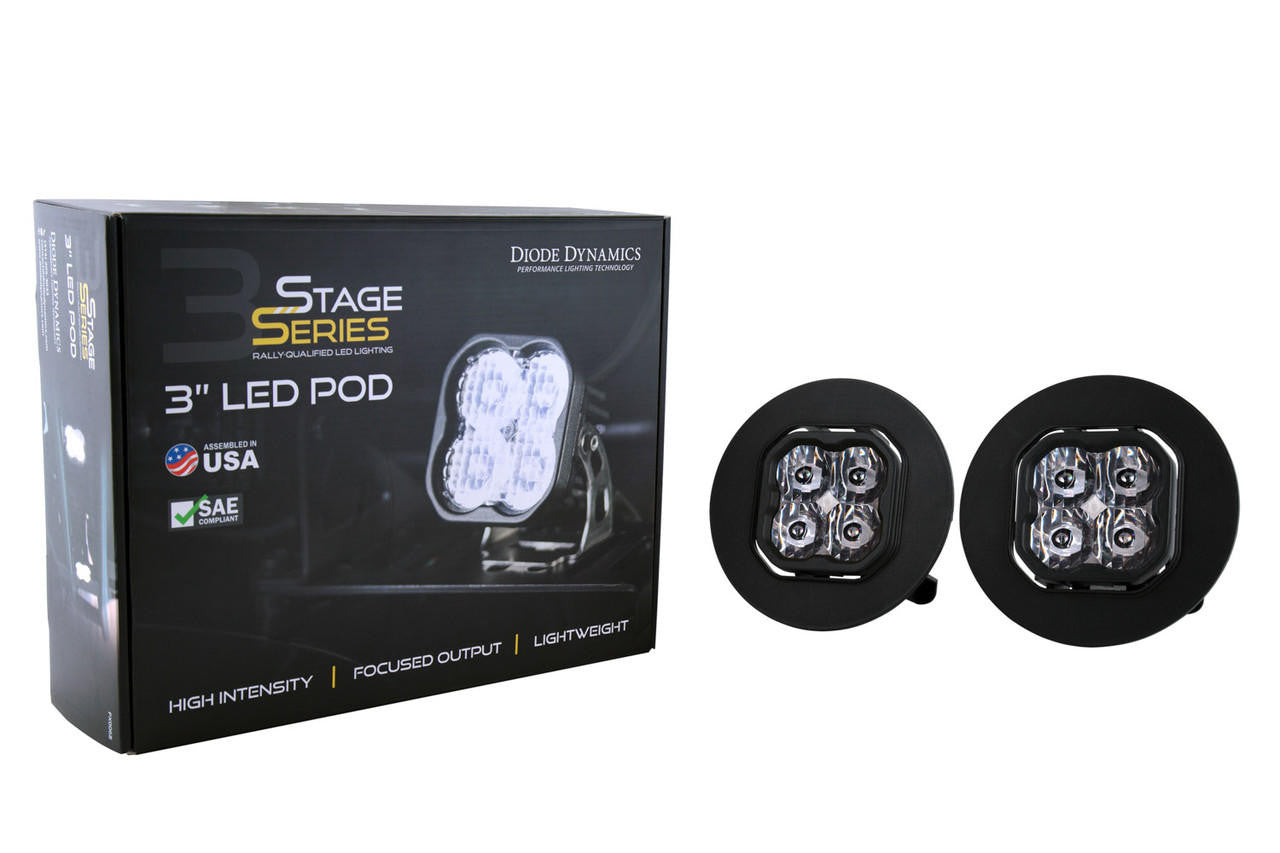 Diode Dynamics SS3 LED Fog Light Kit for 2007-2014 GMC Sierra 2500/3500 Yellow SAE/DOT Fog Pro w/ Backlight Diode Dynamics DD7040-ss3fog-1126 