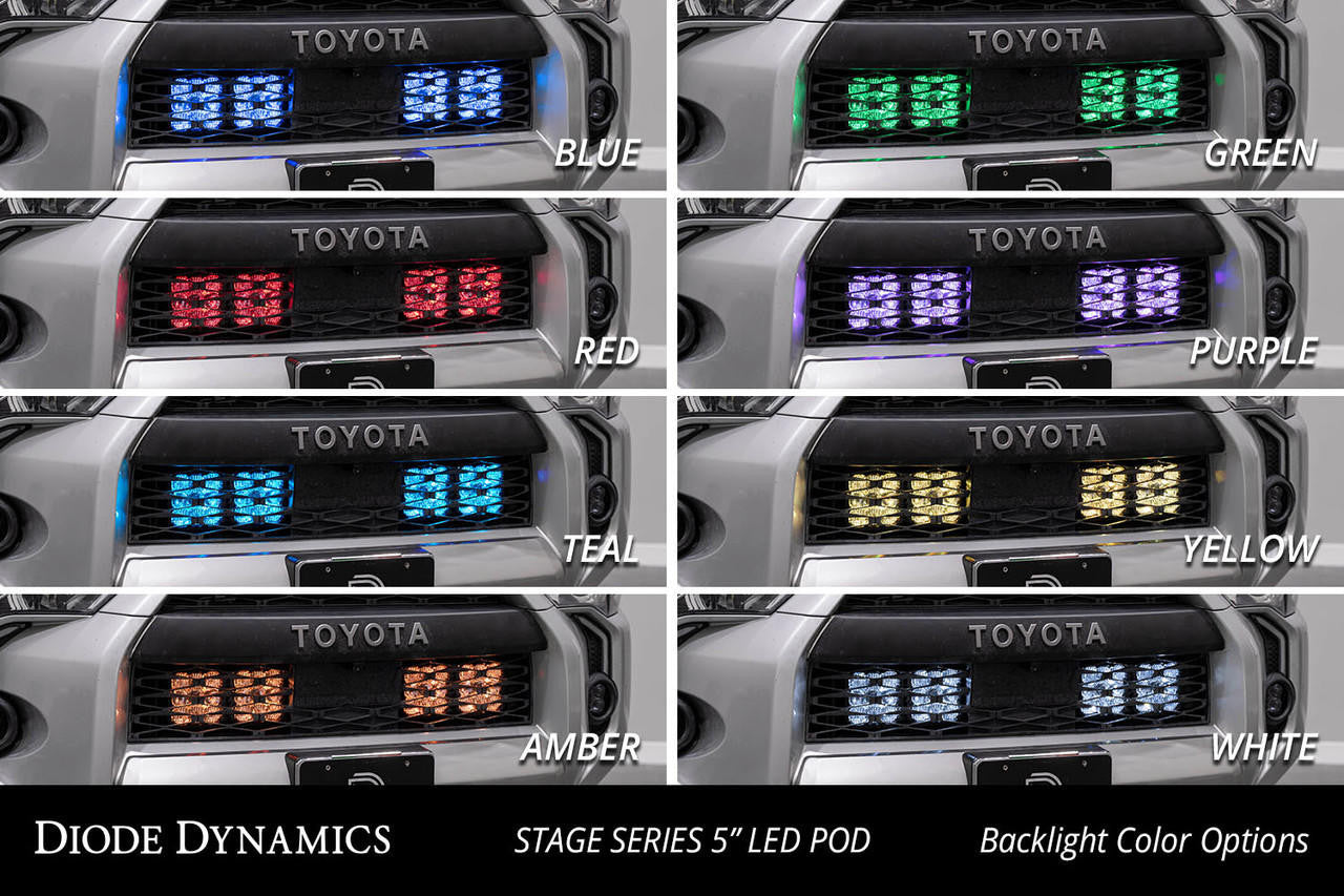 Diode Dynamics SS5 Stealth Grille LED 4-Pod Kit for 2014-2023 Toyota 4Runner, Pro Yellow Driving DD7549 