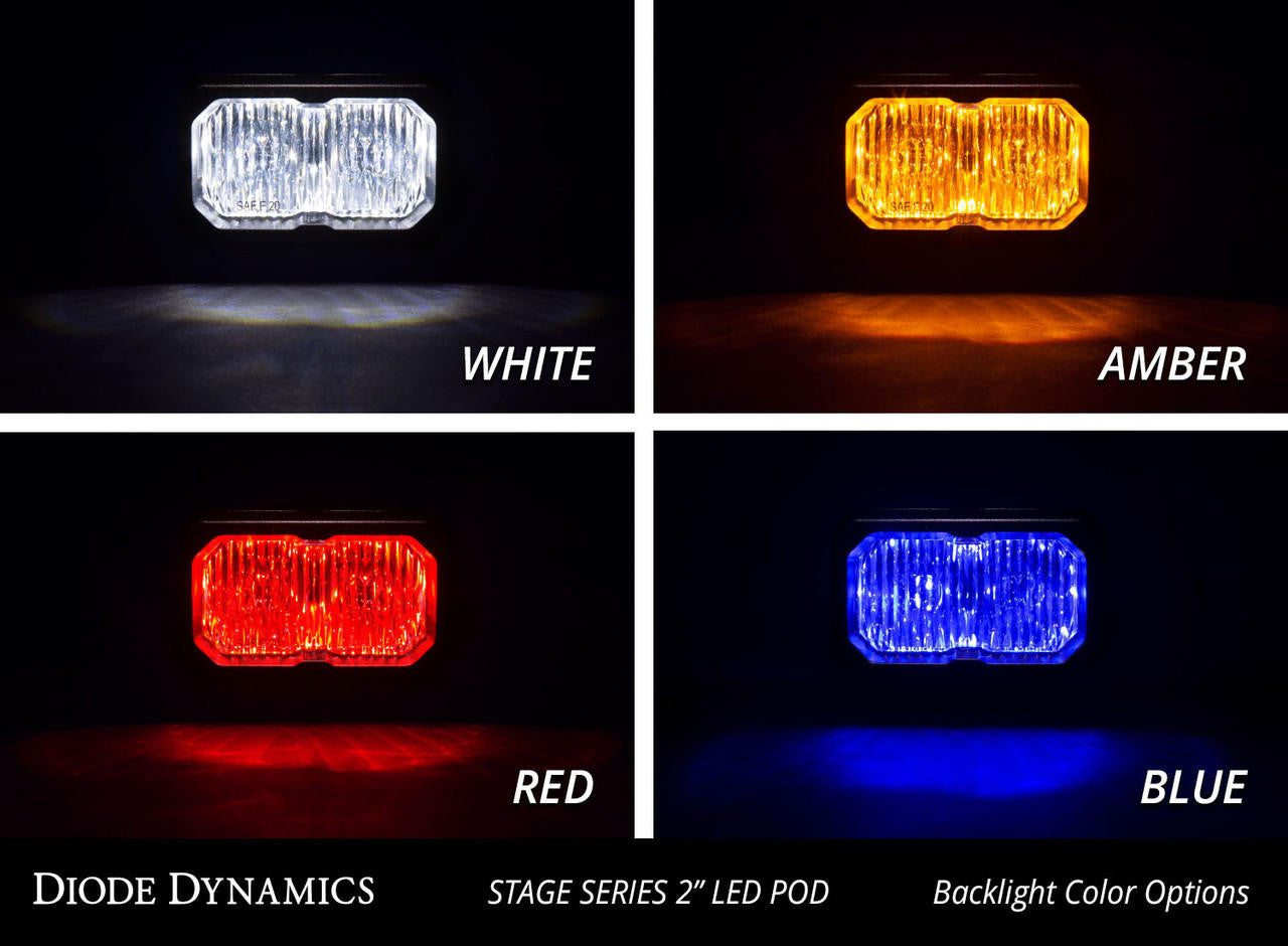 Diode Dynamics Stage Series 2in LED Pod Pro White Combo Flush ABL Pair Diode Dynamics DD6732P 