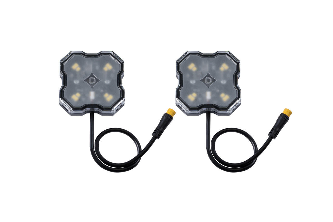Diode Dynamics Stage Series Single-Color LED Rock Light White Diffused M8 (2-pack) DD7456 