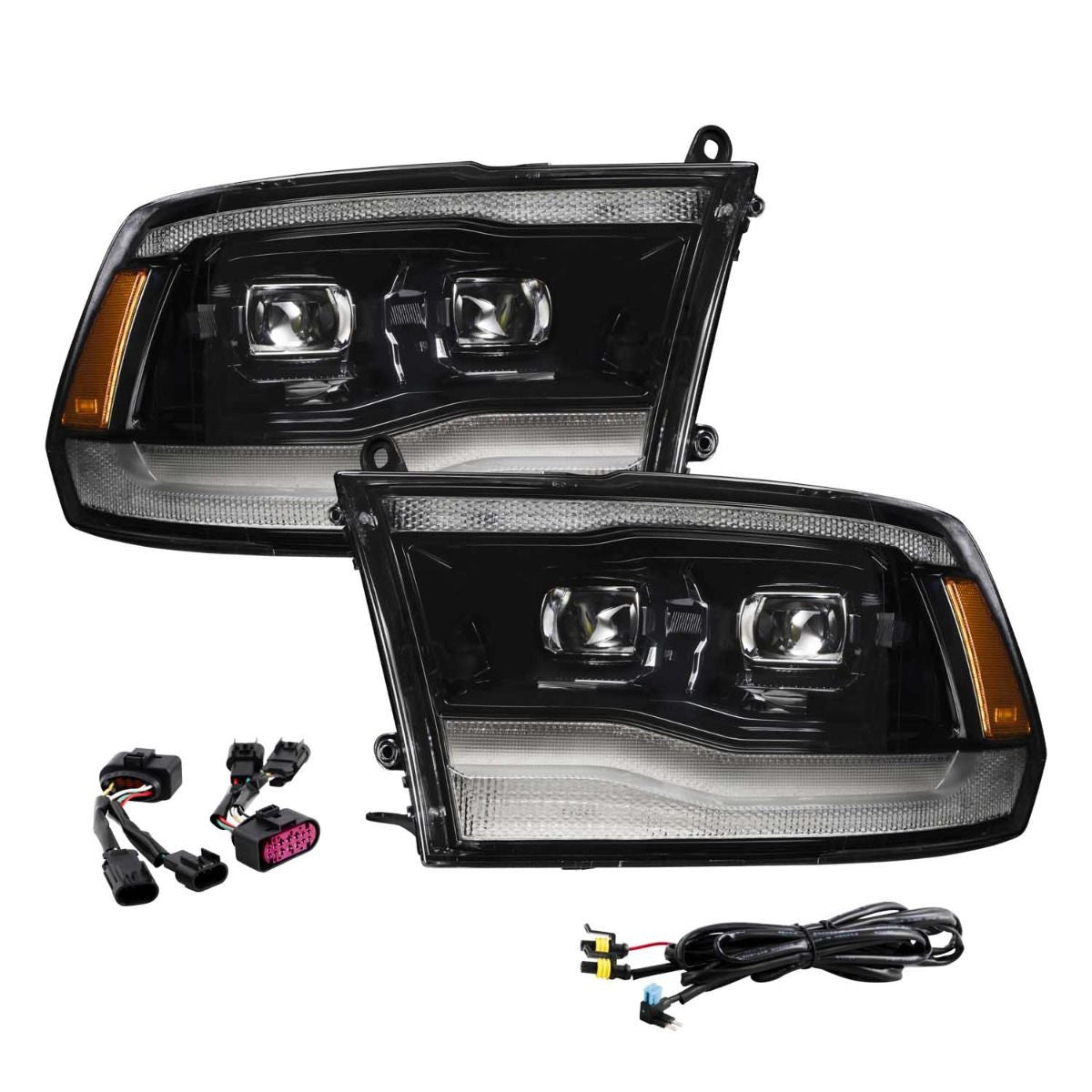 2009-2018 RAM 1500/2500/3500 Sequential LED Projector Headlights Pair