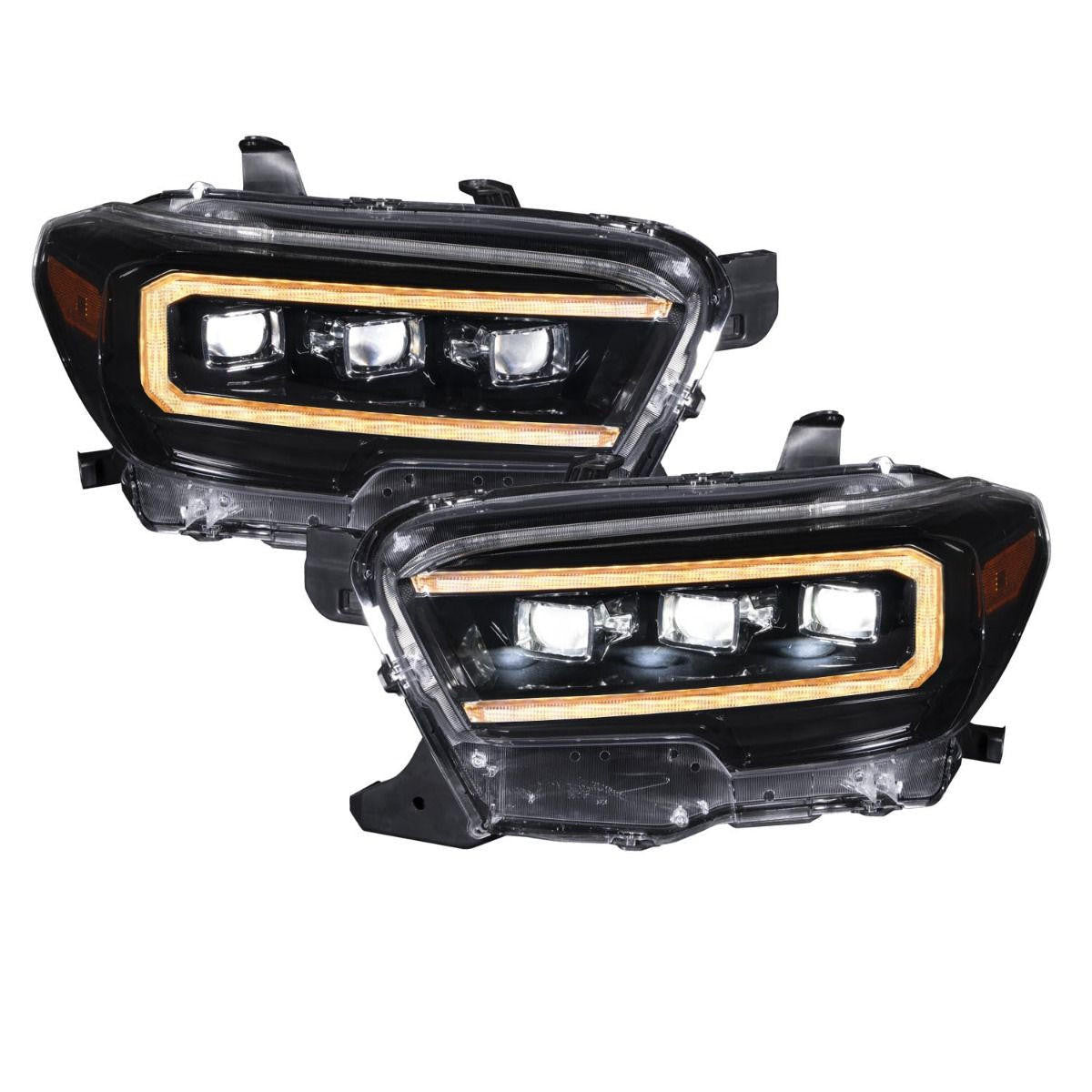 Form Lighting 2016-2023 Toyota Tacoma Sequential LED Projector Headlights with Amber DRL, Pair FL0076 
