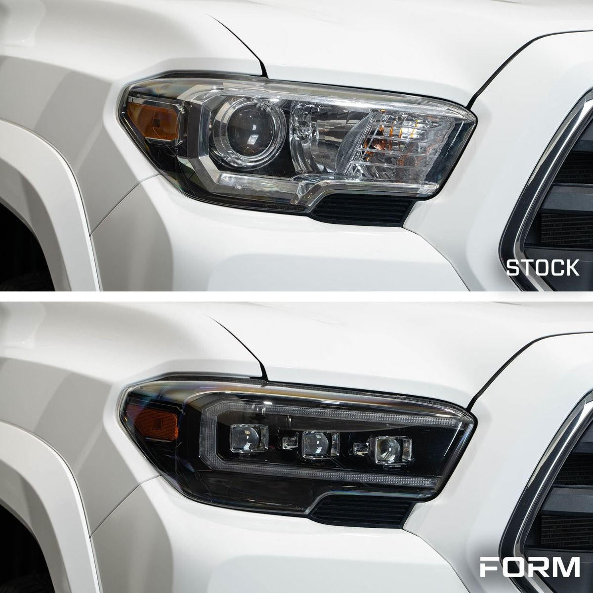 Form Lighting 2016-2023 Toyota Tacoma Sequential LED Projector Headlights with Amber DRL, Pair FL0076 