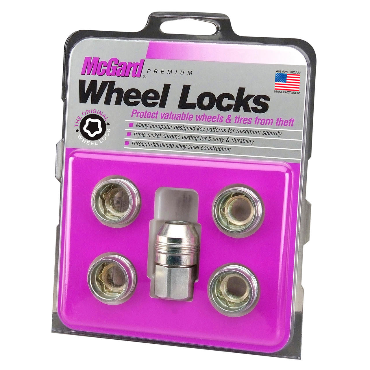 McGard Cone Seat Under Hub Cap Style Wheel Locks- 5 Lock Set 24519 
