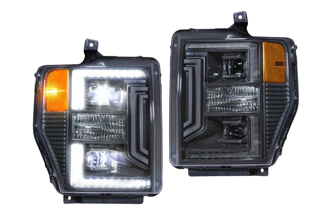 Morimoto XB Hybrid LED Headlights: Ford Super Duty (08-10) (Pair / ASM) LF555 