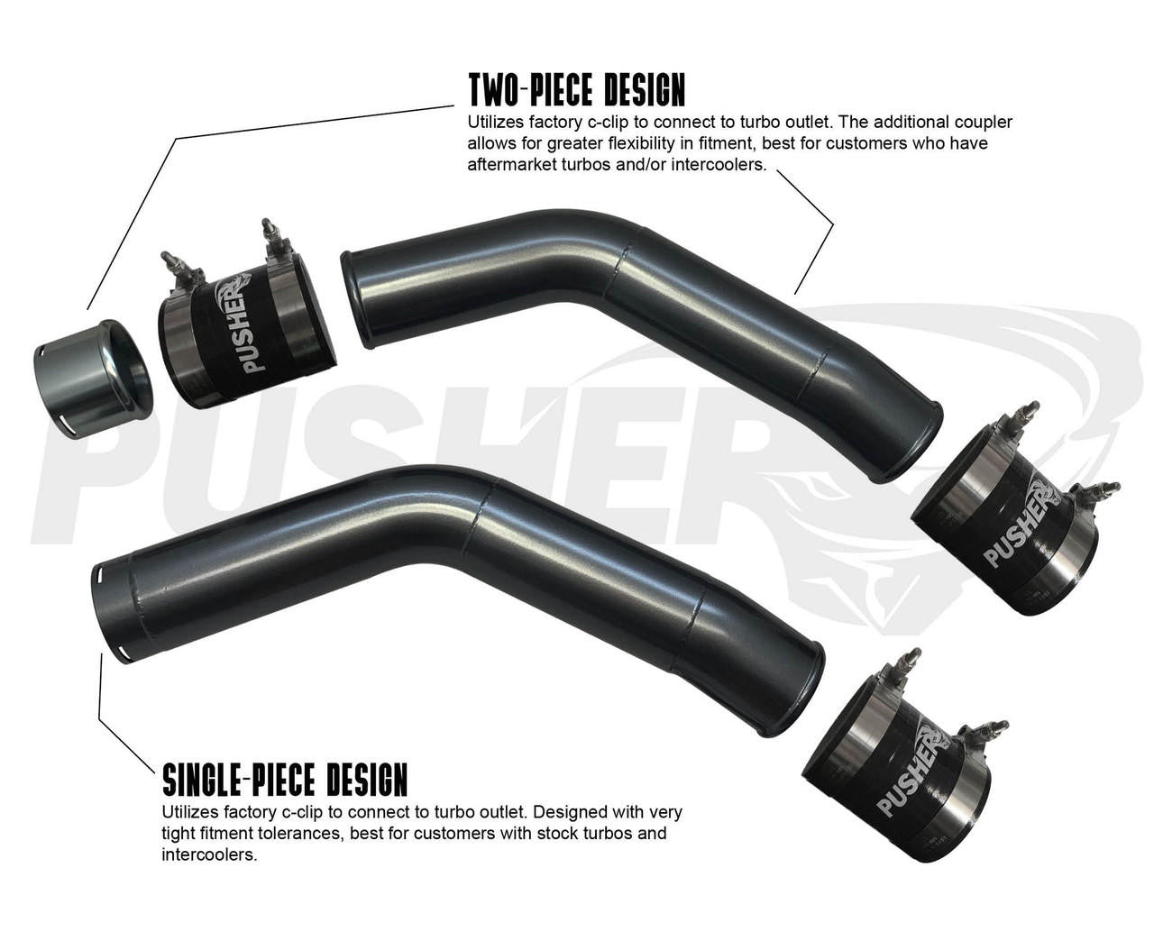 Pusher Intakes Pusher HD 3" Hot Side Charge Tube for 2011-14 Ford F250/350 6.7L Powerstroke VAR-PFP1114HP 