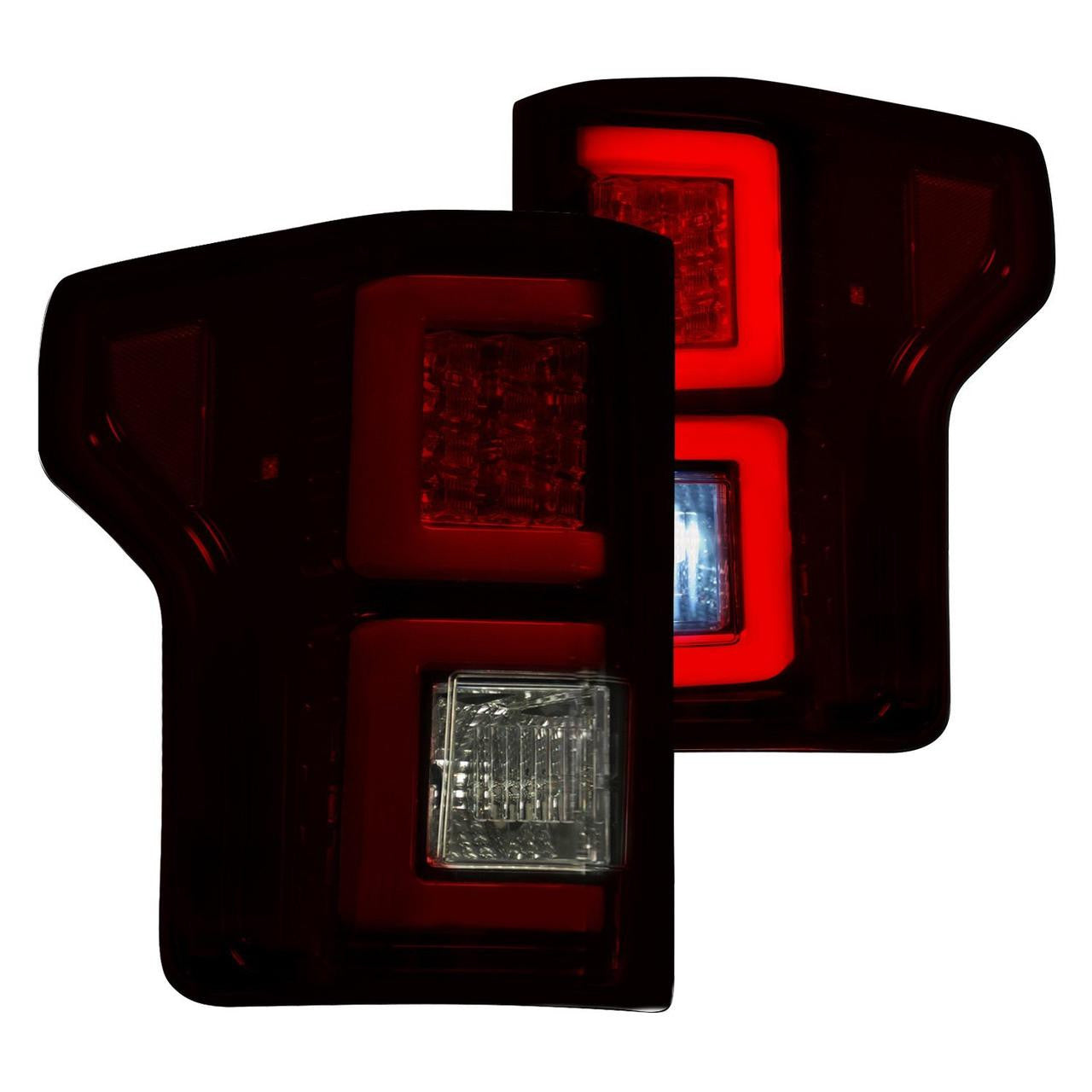 Recon RECON 264468RBK Ford F150 18-20 (Replaces OEM Halogen Style Tail Lights) LED Tail Lights Dark Red Smoked Lens 264468RBK 
