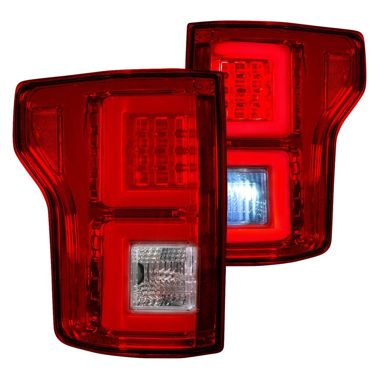 Recon RECON 264468RD Ford F150 18-20 (Replaces OEM Halogen Style Tail Lights) LED Tail Lights Red Lens 264468RD 
